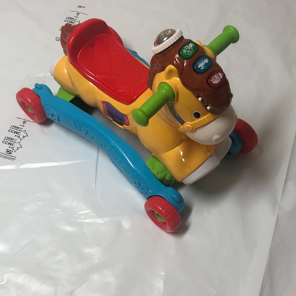 Colorful Ride-On Learning Horse for Toddlers - Yellow, Red, Blue, Green
